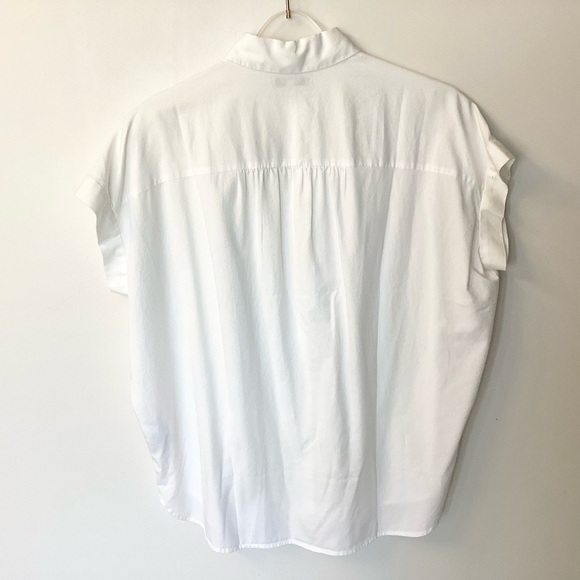 NWT Madewell Short Sleeve Button Front Central Shirt G0212 - White - S - Picture 6 of 10